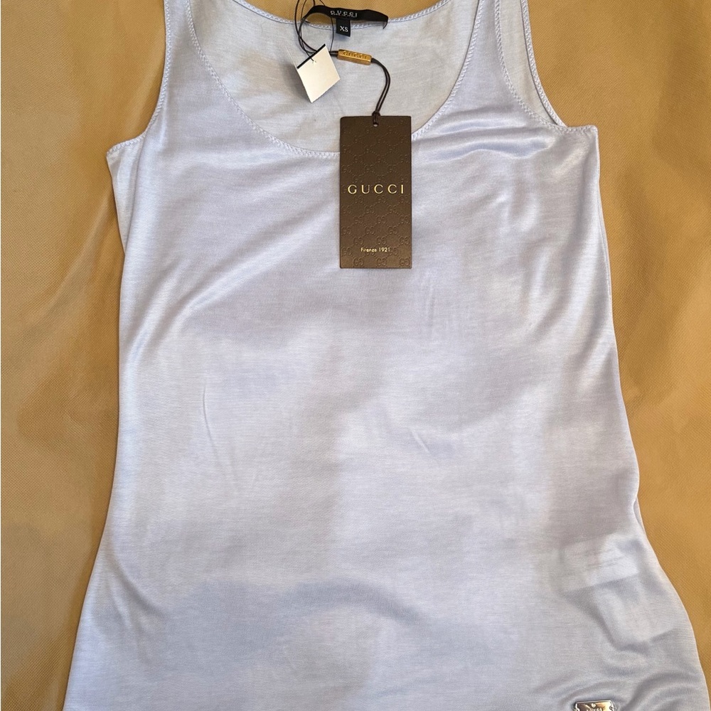 Gucci Women's Light Blue Tank Top
